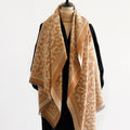 Leopard Print Cashmere-Feel Shawl Wrap Scarf 6W6NSC94