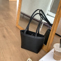 Trendy PU Solid Color Bucket Tote Bag 6W10BBG1889