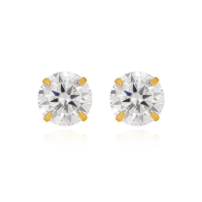 Elegant Gold Plated Rhinestones Stud Earring 6W6JER578