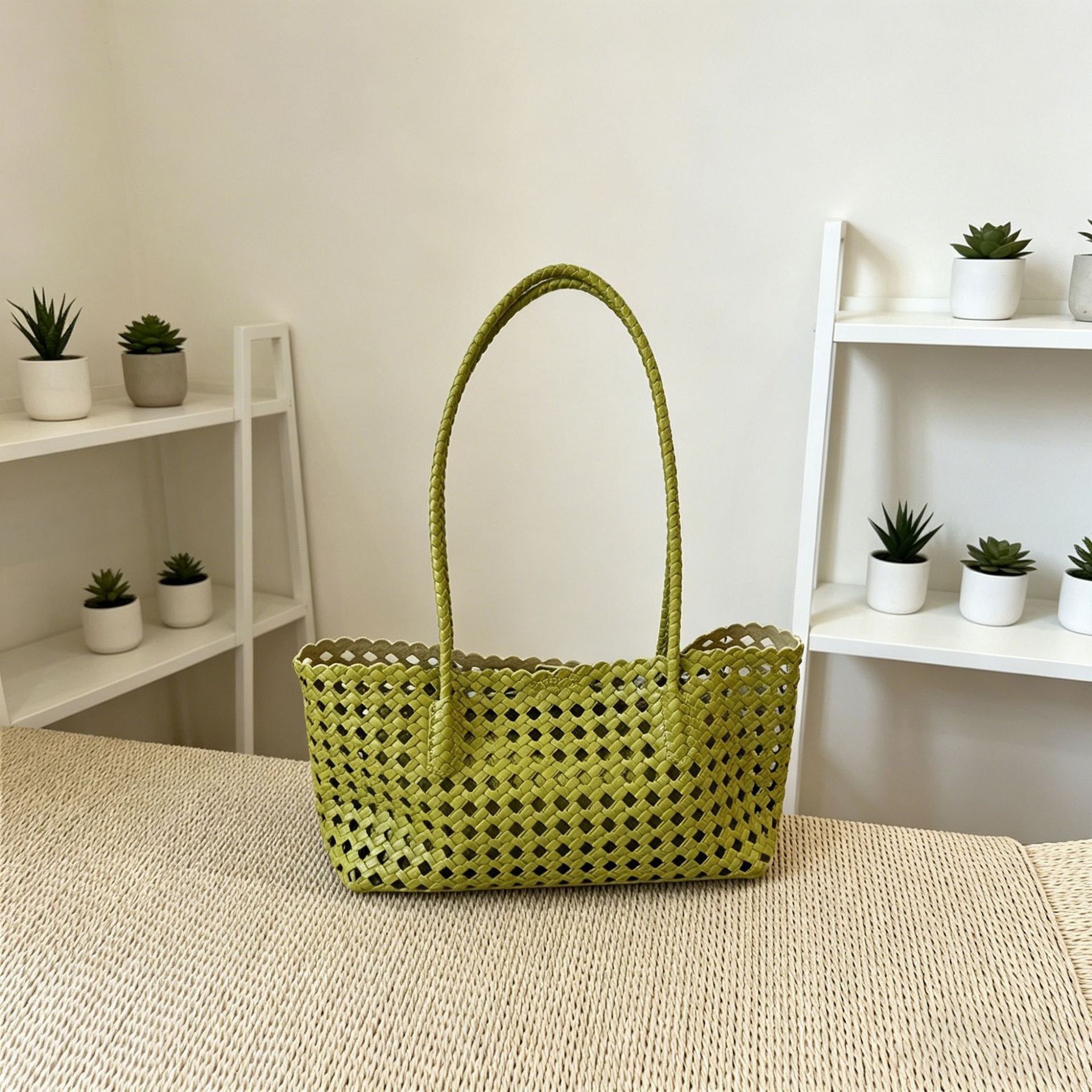 Woven Hollow Out Tote Bag - DippedShop Wholesale - #1491