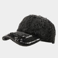 Trendy Distressed Denim Washed Baseball Cap 8BK6HAT184L