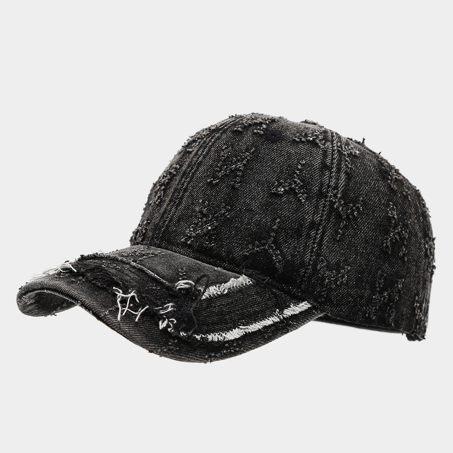 Trendy Distressed Denim Washed Baseball Cap 8BK6HAT184L