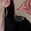 Chunky Gold Plated Geometric Statement Hoop Earrings 6W6JER714