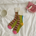 Cotton Striped Crew Socks - DippedShop Wholesale - #6979