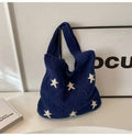 Retro Star Color Block Knit Shoulder Bag 6W10BBG1766