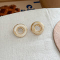 Fashion Hollow Out Resin Round Stud Earrings 6W6JER558