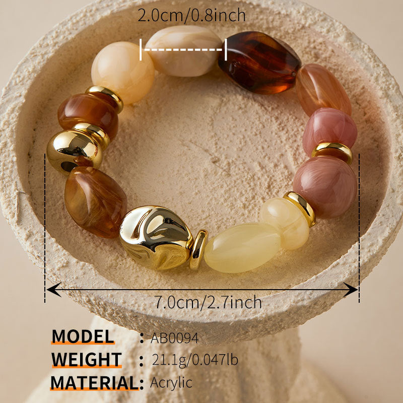 Irregular Acrylic Color Block Bracelet - DippedShop Wholesale - #8307