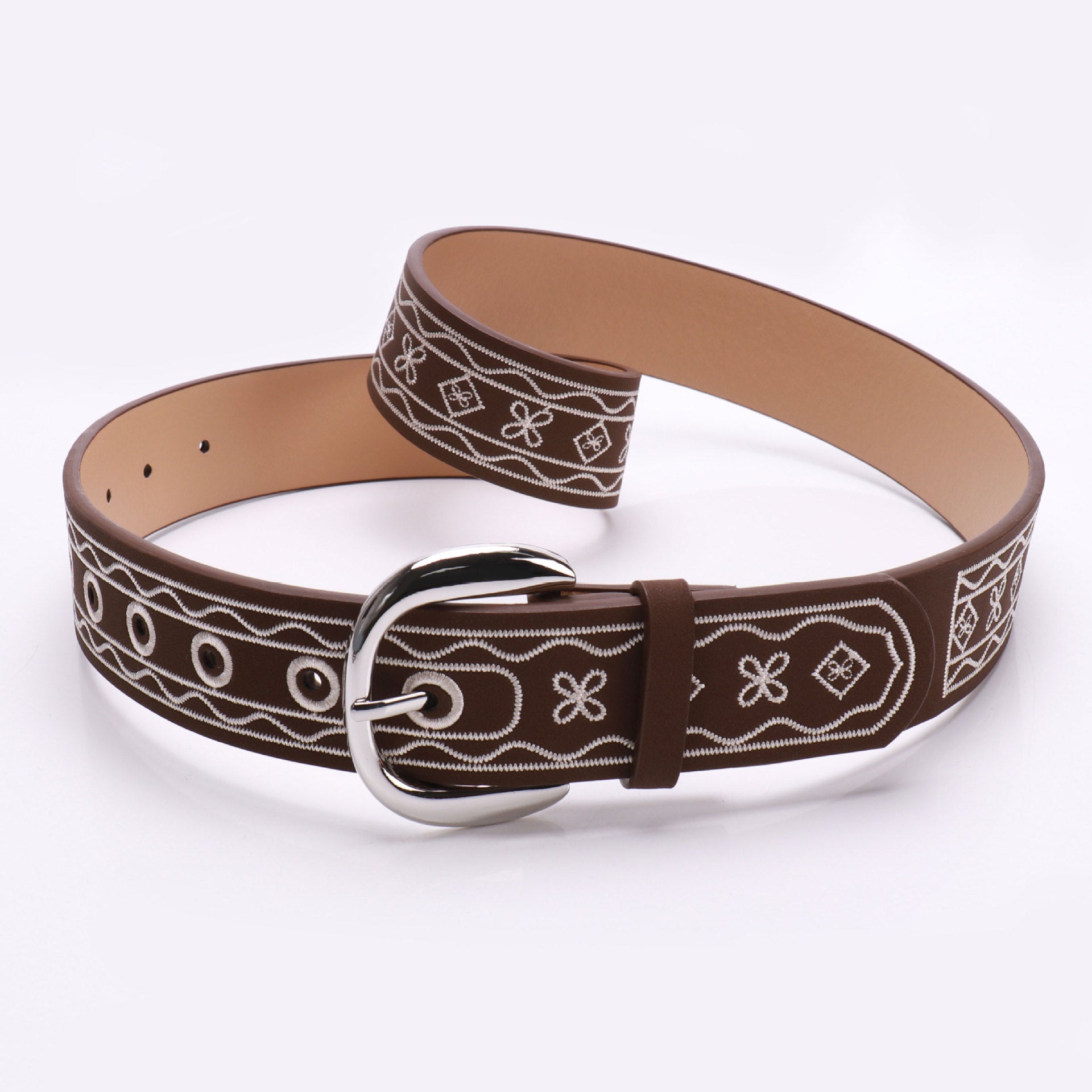 Retro Embroidery Pattern Waist PU Leather Belt MK2LEEP6W6JBT42