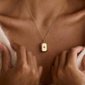 Fashion Square Pendant Photo Locket Necklace 6W6JNC380L