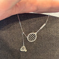 Trendy Badminton Racket Pendant Choker Necklace 6W6JNC390L