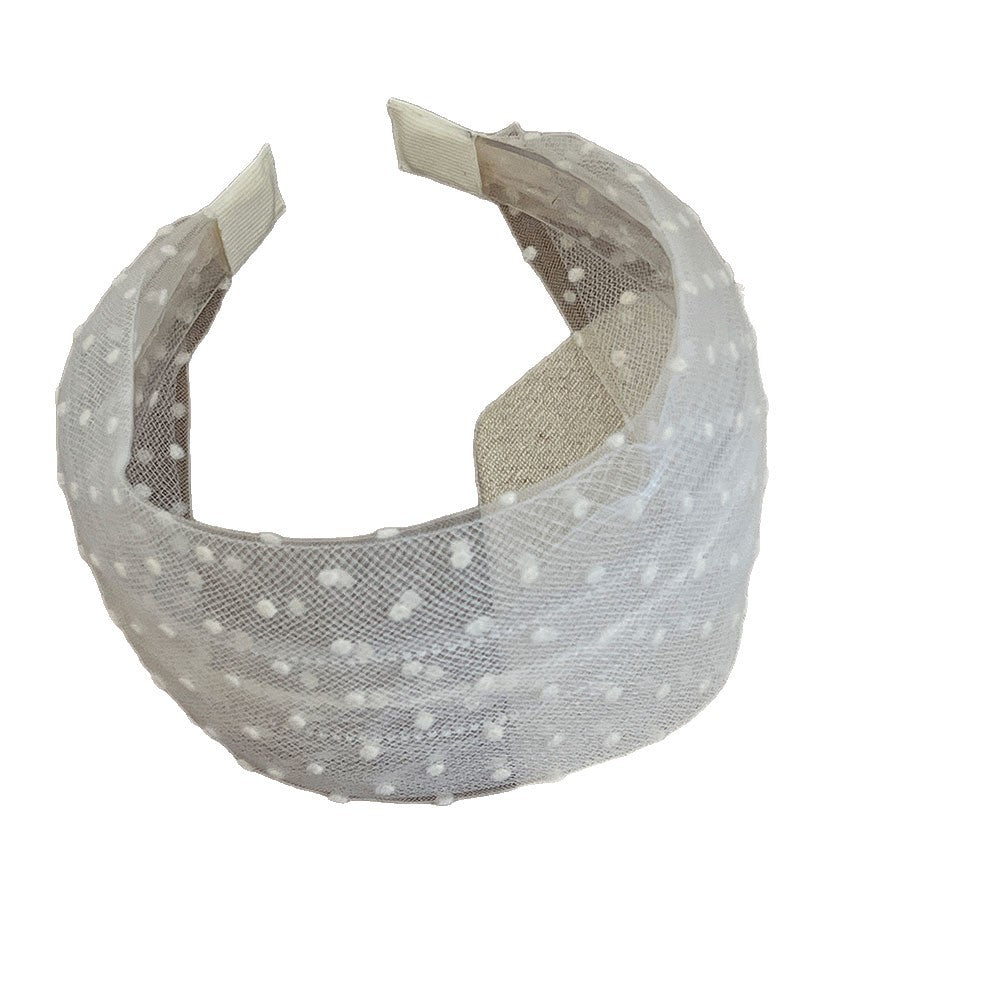 Elegant Polka Dots Lace Mesh Wide Headband 6W6HBD292