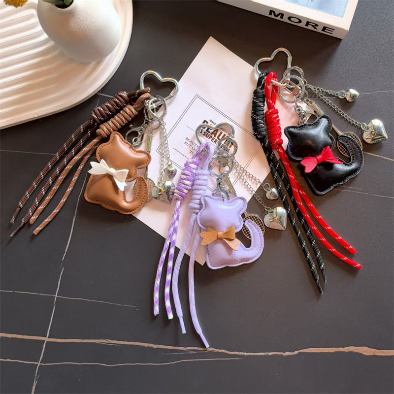 Creative Cat Pendant Rope Braided Bag Charm 6W10BBC369
