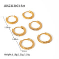 Gold Plated Rhinestone Hoops - DippedShop Wholesale - #6275