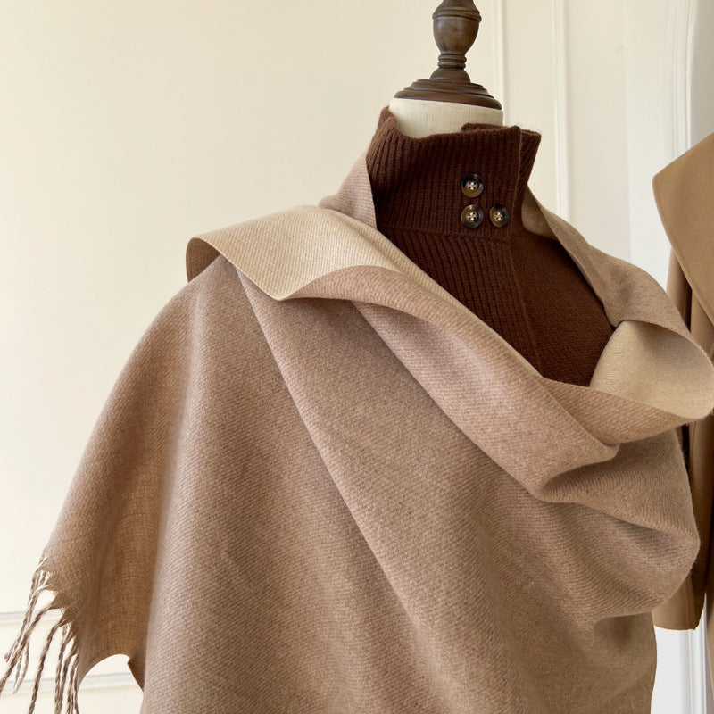 Reversible Fringe Scarf - DippedShop Wholesale - #7427