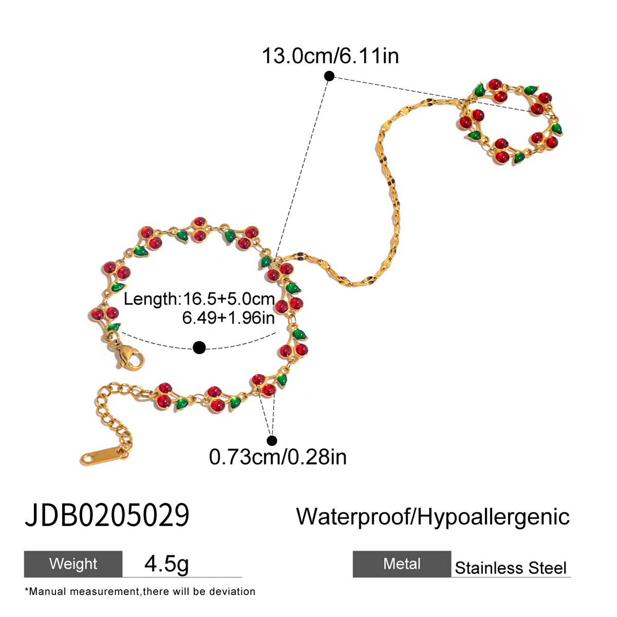 Colorful Beaded Flower Cherry - DippedShop Wholesale - #7779