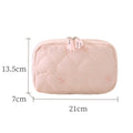 Minimalist Solid Color Quilt Shell Cosmetic Bag 6S5CO118