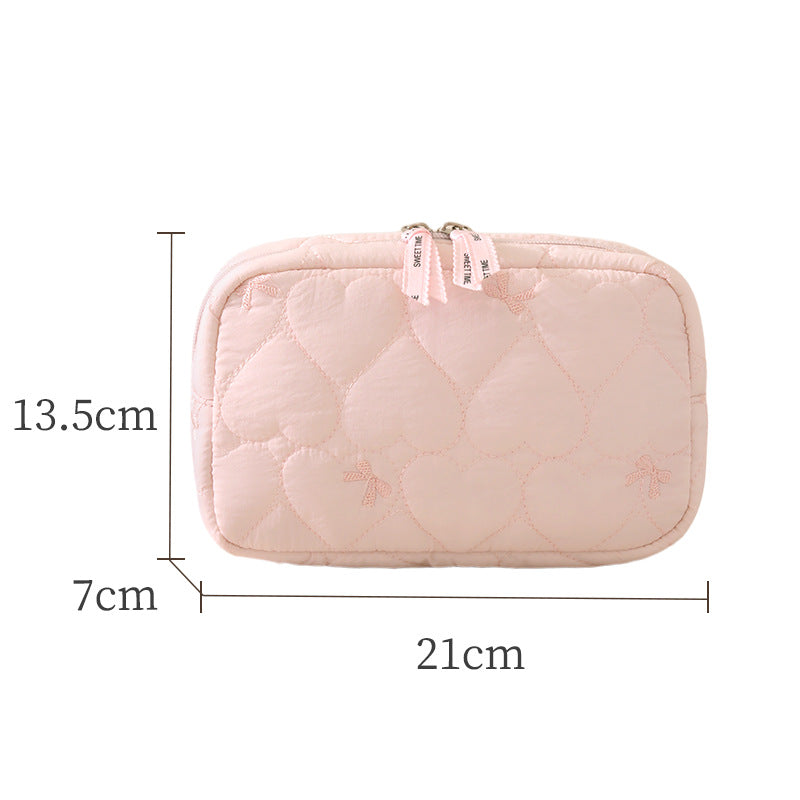 Minimalist Solid Color Quilt Shell Cosmetic Bag 6S5CO118