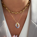 Vintage Gold Oval Pendant Necklace - DippedShop Wholesale - #2707