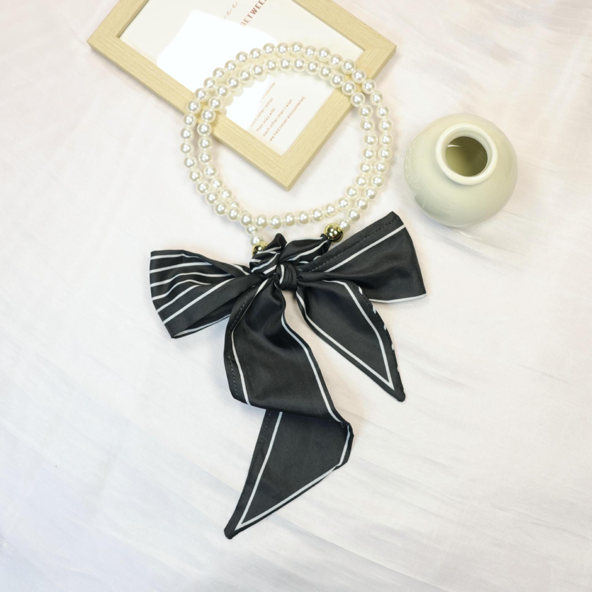 Elegant Floral Print Pearl Scarf Skinny Heanband MK2BW6W6HBD121