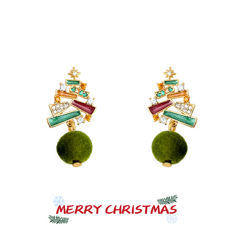 Christmas Tree Dangle Earrings - DippedShop Wholesale - #3715