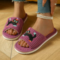 Cartoon Cat Striped Slippers - DippedShop Wholesale - #0195