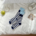 Trendy Striped Color Contrast Scrunch Socks 6W8FSO704