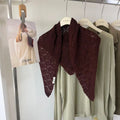 Crochet Knit Triangle Scarf - DippedShop Wholesale - #0691