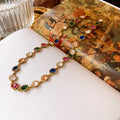 Stylish Gold Plated Colorful Rhinestones Necklace 6W6JNC945