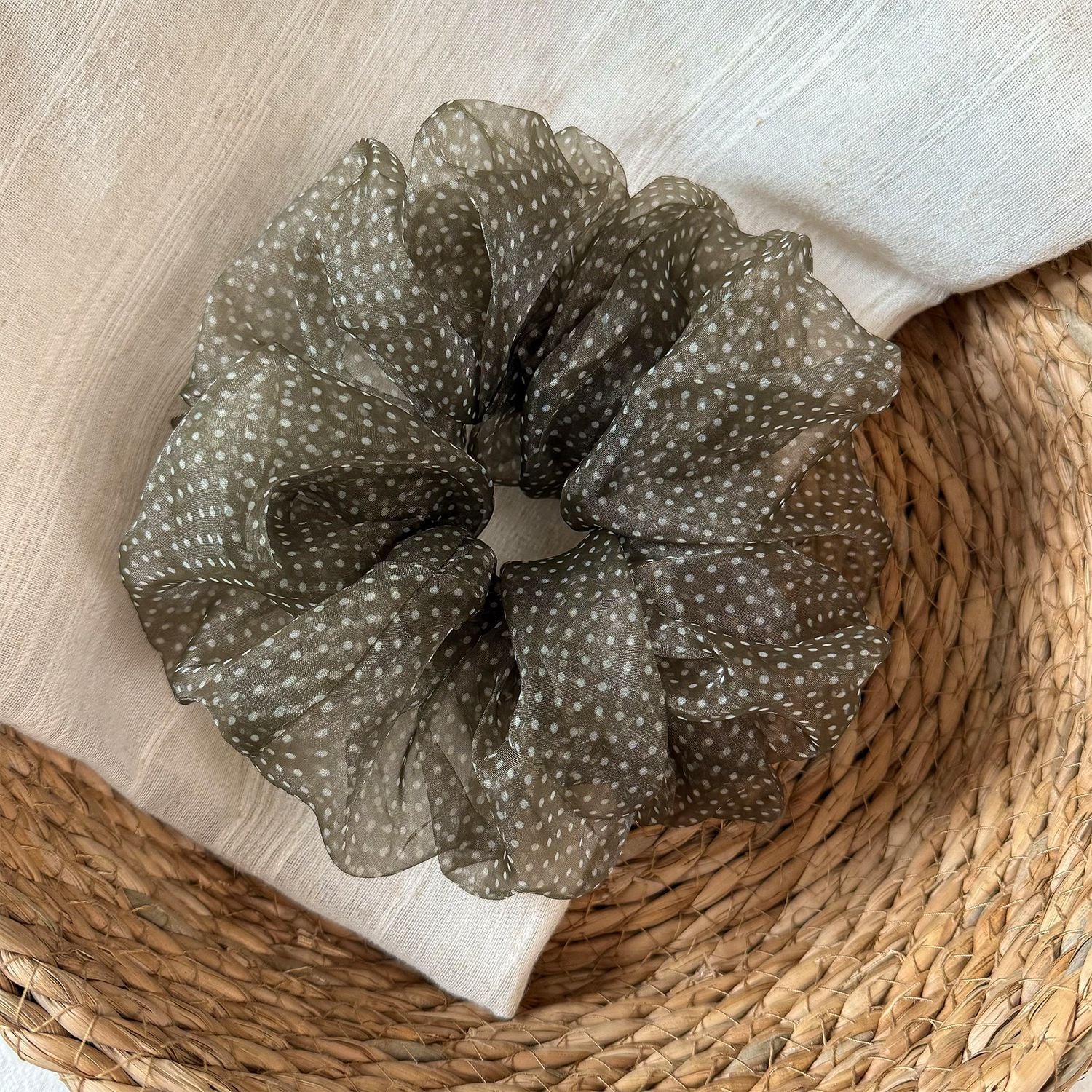 Polka Dot Organza Hair Scrunchie MK2BLW6W6HSR34
