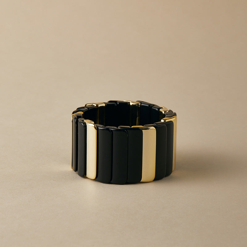 Gold Geometric Stretch Bracelet - DippedShop Wholesale - #5155