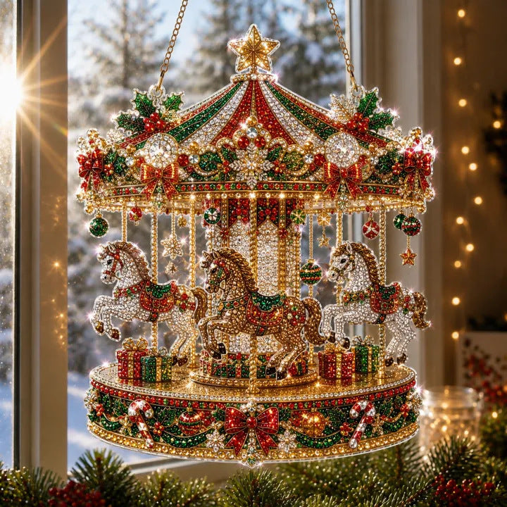 Sparkly Christmas Tree Diamond Painting Suncatcher 6H7HLS144