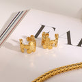 Floral C-Shape Clip Earrings - DippedShop Wholesale - #8851