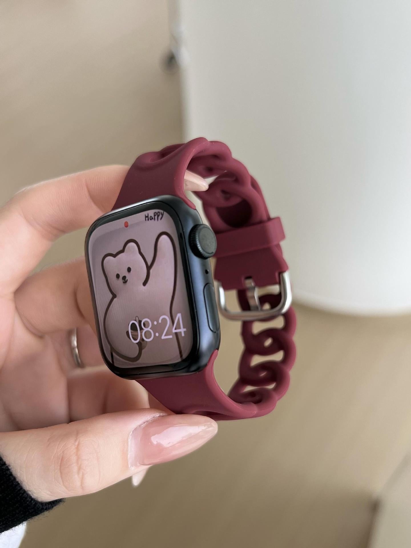Creative Solid Color Donut Silicone Watch Band 6W6JWA150