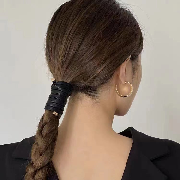 Leather Ponytail Holder - DippedShop Wholesale - #9043