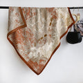 Vintage Floral Print Twill Silk Square Scarf MK2BW6W6NSI03