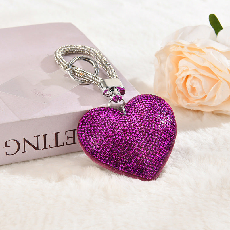 Rhinestone Heart Bag Charm - DippedShop Wholesale - #4627