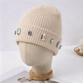 Rhinestone Cuffed Knit Beanie - DippedShop Wholesale - #9491