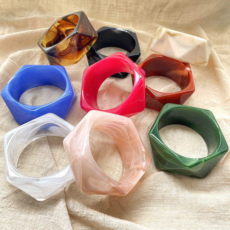 Vintage Geometric Resin Bangle - DippedShop Wholesale - #1875