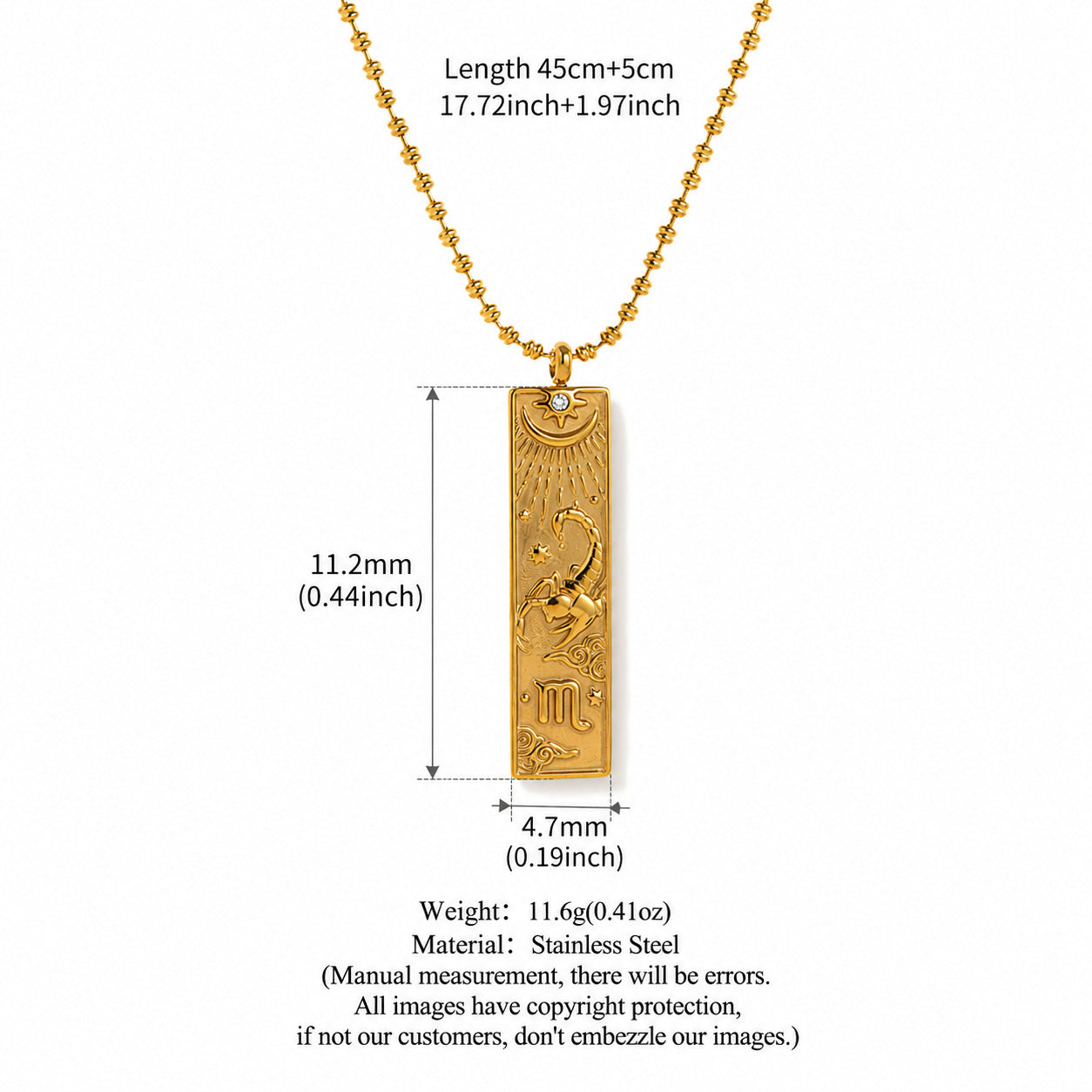 Vintage Rhinestone Gold Plated Pendant Necklace 6W6JNC640