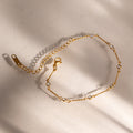 Elegant Cubic Zirconia Gold Plated Chain Bracelet 6W6JBR349