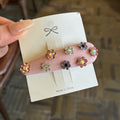 Sweet Rhinestones Floral Oval Hair Clips 6W6HCP1242