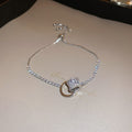 Elegant Rhinestones Floral Chain Bracelet 6W6JBR727