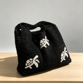 Retro Jacquard Hollow Out Knit Shoulder Bag 6W10BBG1761