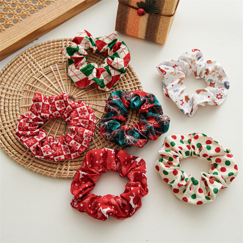 Polka Dot Plaid Hair Scrunchie - DippedShop Wholesale - #8707