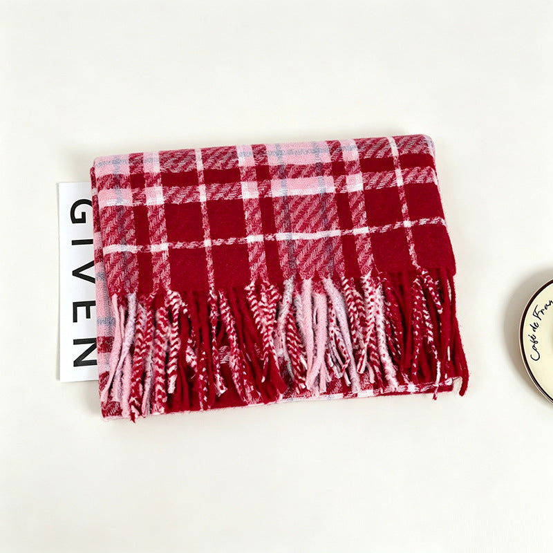 Tartan Plaid Tassel Scarf - DippedShop Wholesale - #7747