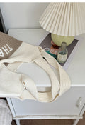 Casual Letter Elephant Knitted Shoulder Bag 6W10BBG1791