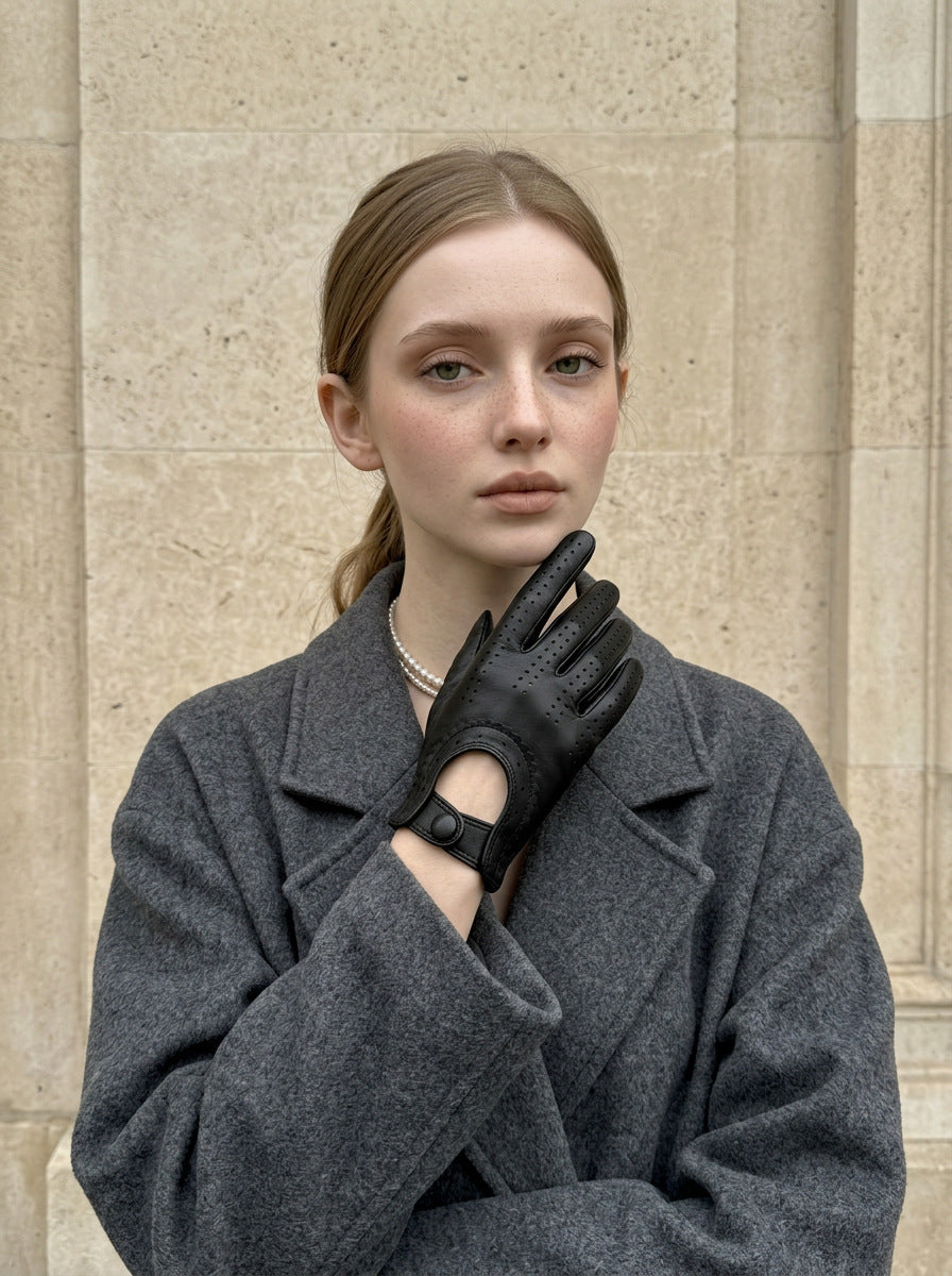 Leather Mesh Driving Gloves - DippedShop Wholesale - #8451