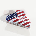 Stylish USA Flag Love Shape Nonslip Hair Clip 8AS6HCP58T