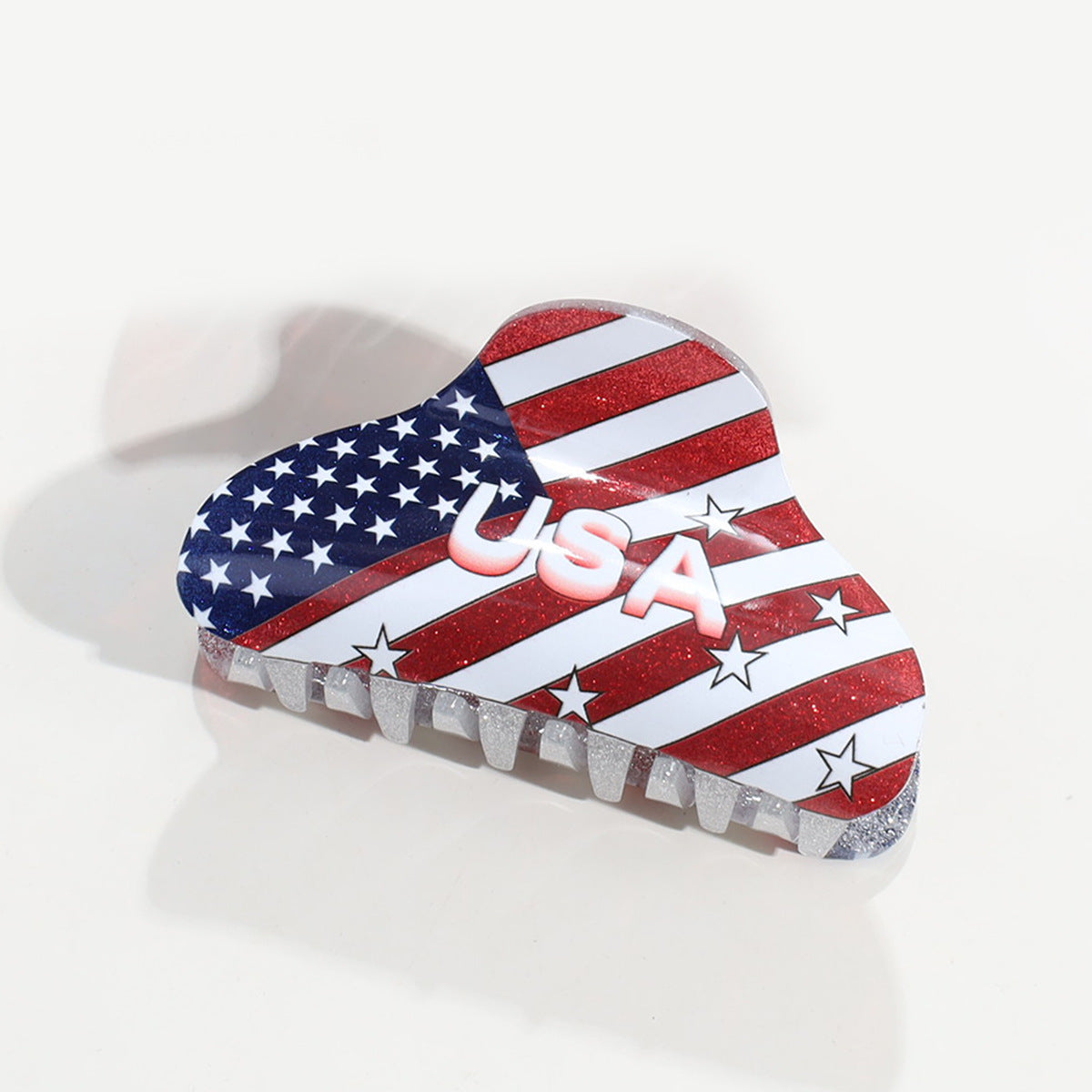 Stylish USA Flag Love Shape Nonslip Hair Clip 8AS6HCP58T