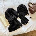 3-Piece Cable Knit Beanie Gloves Scarf  Set 6W6NSC101